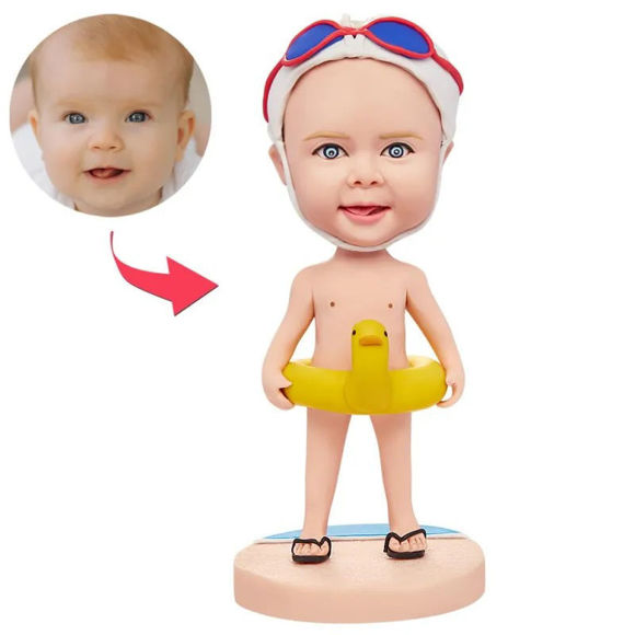 Picture of Custom Bobbleheads: Funny Gift Child with Swim Ring | Personalized Bobbleheads for the Special Someone as a Unique Gift Idea｜Best Gift Idea for Birthday, Thanksgiving, Christmas etc.