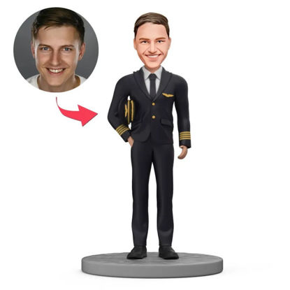 Picture of Custom Bobbleheads: Attractive Aviator | Personalized Bobbleheads for the Special Someone as a Unique Gift Idea｜Best Gift Idea for Birthday, Thanksgiving, Christmas etc.