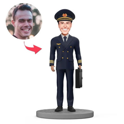 Picture of Custom Bobbleheads: Captain in Uniform | Personalized Bobbleheads for the Special Someone as a Unique Gift Idea｜Best Gift Idea for Birthday, Thanksgiving, Christmas etc.
