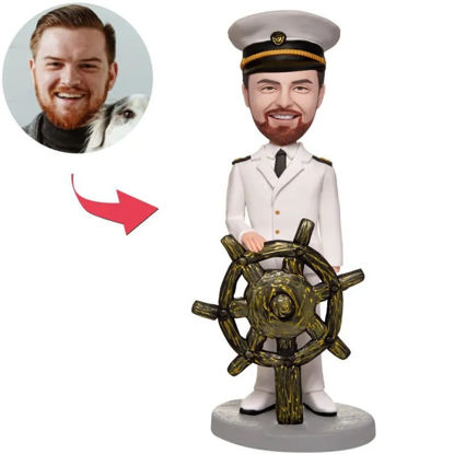 Picture of Custom Bobbleheads: The Captain And His Rudder | Personalized Bobbleheads for the Special Someone as a Unique Gift Idea｜Best Gift Idea for Birthday, Thanksgiving, Christmas etc.