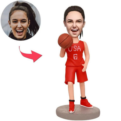 Picture of Custom Bobbleheads: Female Basketball Player | Personalized Bobbleheads for the Special Someone as a Unique Gift Idea｜Best Gift Idea for Birthday, Thanksgiving, Christmas etc.
