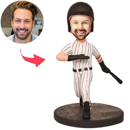 Picture of Custom Bobbleheads: Happy Baseball Player | Personalized Bobbleheads for the Special Someone as a Unique Gift Idea｜Best Gift Idea for Birthday, Thanksgiving, Christmas etc.