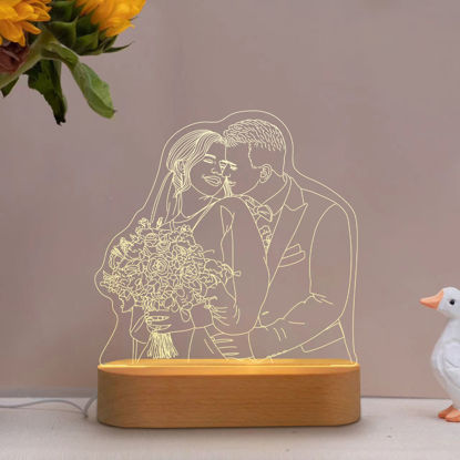 Picture of Custom Wooden Oval Base 3D Night Lamp for Your Love Ones | Best Gifts Idea for Birthday, Thanksgiving, Christmas etc.