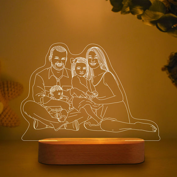 Picture of Custom Wooden Oval Base 3D Night Lamp for Your Love Ones | Best Gifts Idea for Birthday, Thanksgiving, Christmas etc.