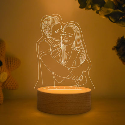 Picture of Custom Wooden Cylinder Base 3D Night Lamp for Your Love Ones | Best Gifts Idea for Birthday, Thanksgiving, Christmas etc.
