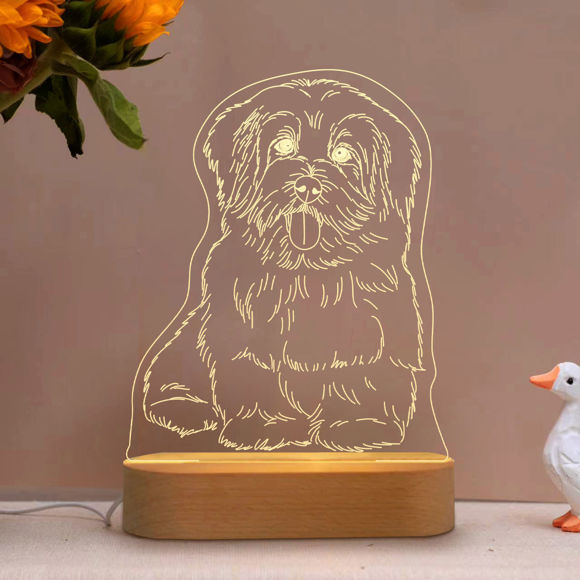Picture of Custom Wooden Oval Base 3D Night Lamp for Your Lovely Pets | Best Gifts Idea for Birthday, Thanksgiving, Christmas etc.