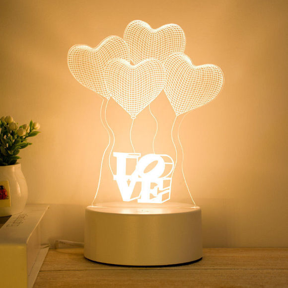 Picture of 3D Illusion LED Night Lights in Various Shapes | Best Gifts Idea for Birthday, Thanksgiving, Christmas etc.