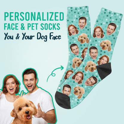 Picture of Custom Dog Socks With Dog and Owners Socks Funny Photo Socks - Personalized Funny Photo Face Socks for Men & Women - Best Gift for Family
