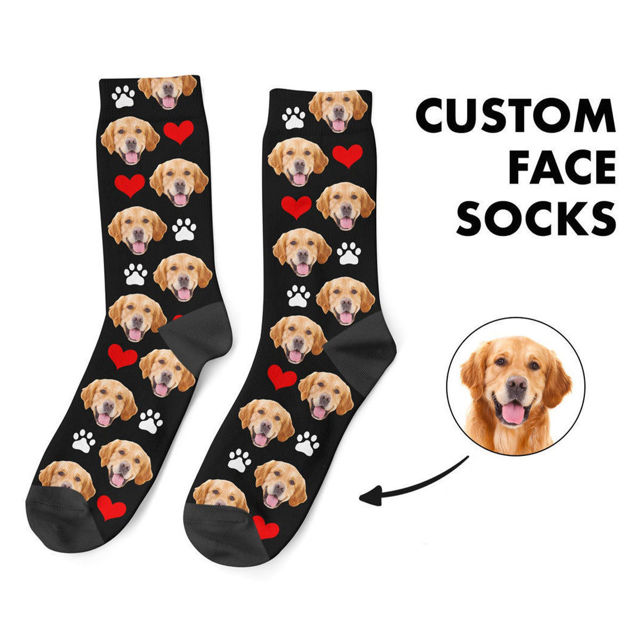 Picture of Custom Pet Photo Socks Personalized Cute Dog Face Socks  - Personalized Funny Photo Face Socks for Men & Women - Best Gift for Family