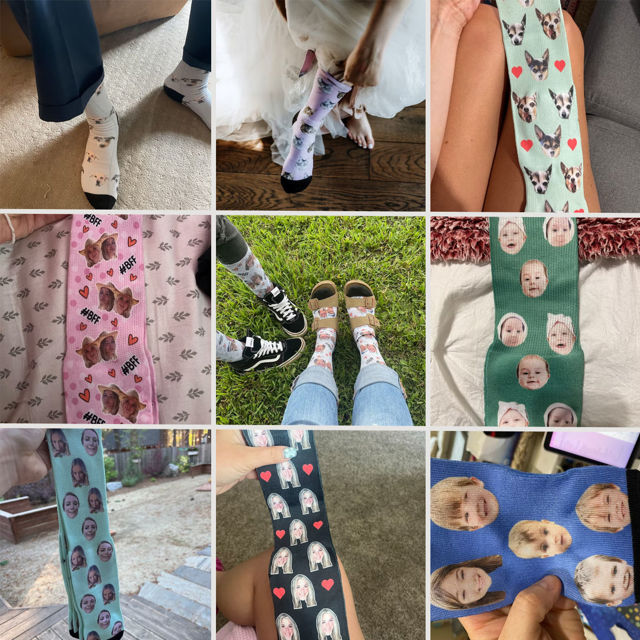 Picture of Custom Hawaiian Socks Personalized Summer Socks - Surf - Personalized Funny Photo Face Socks for Men & Women - Best Gift for Family
