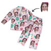Picture of Customized Christmas Style Pajamas - Personalized Face Photo Pink Long Sleeve Pajama Set Christmas Style - Best Gift for Family and Friends