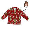 Picture of Customized Christmas Style Pajamas - Personalized Face Photo Red Long Sleeve Pajama Set Christmas Style - Best Gift for Family and Friends