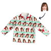 Picture of Customized Christmas Style Pajamas - Personalized Face Photo White Long Sleeve Pajama Set Christmas Style - Best Gift for Family and Friends