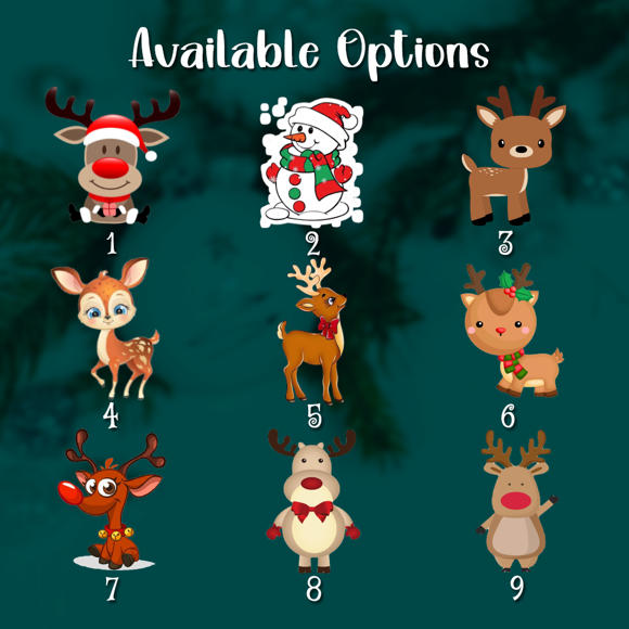 Picture of Personalized Cartoon Rindeer Snowman Name Ornament - Personalized Christmas Acrylic Name Ornament - Christmas Tree Ornament - Xmas Home Decor - 10 Pack Bundle Sales -  Best Gifts Idea for Pet Lover for Birthday, Thanksgiving, Christmas etc.