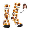 Picture of Customized Halloween style pajamas - Customized Face Photo Halloween Pumpkin Socks - Best Gift for Family, Friends and More