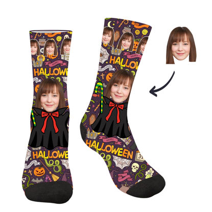 Picture of Customized Halloween style pajamas - Custom Face Photo Customized Halloween Socks - Best Gift for Family, Friends and More