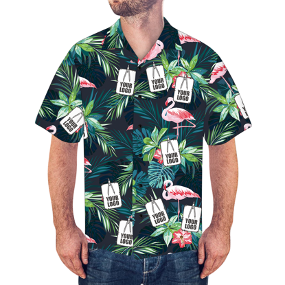 Picture of Custom Photo Face Hawaiian Shirt - Custom Photo Short Sleeve Button Down Hawaiian Shirt - Best Gifts for Men - Beach Party T-Shirt as Holiday Gift
