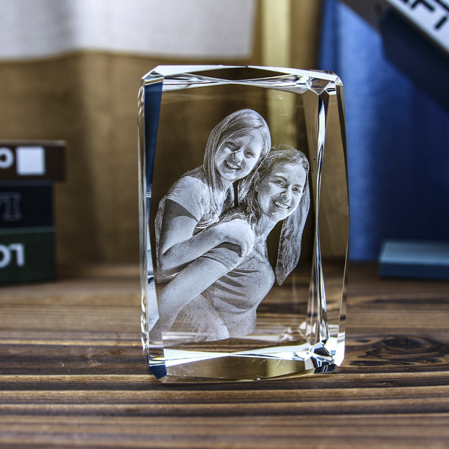 Picture of Custom Photo 3D Laser Crystal: Portrait | Personalized 3D Photo Laser Crystal | Unique Gift for Birthday Wedding Christmas etc.