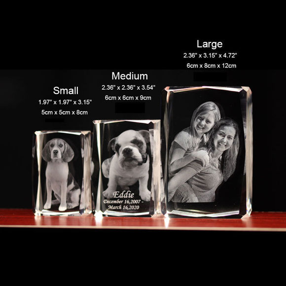 Picture of Custom Photo 3D Laser Crystal: Portrait | Personalized 3D Photo Laser Crystal | Unique Gift for Birthday Wedding Christmas etc.