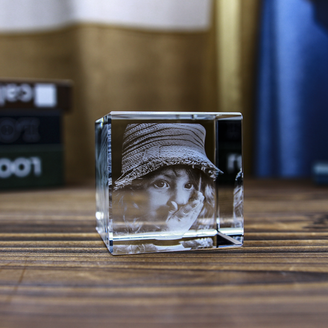 Picture of Custom Photo 3D Laser Crystal: Cube | Personalized 3D Photo Laser Crystal | Unique Gift for Birthday Wedding Christmas etc.