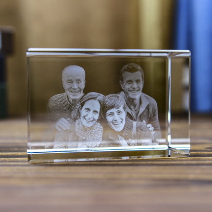 Picture of Custom Photo 3D Laser Crystal: Landscape Straight Line | Personalized 3D Photo Laser Crystal | Unique Gift for Birthday Wedding Christmas etc.