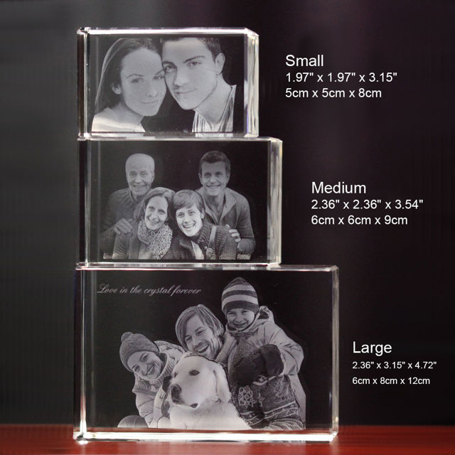 Picture of Custom Photo 3D Laser Crystal: Landscape Straight Line | Personalized 3D Photo Laser Crystal | Unique Gift for Birthday Wedding Christmas etc.