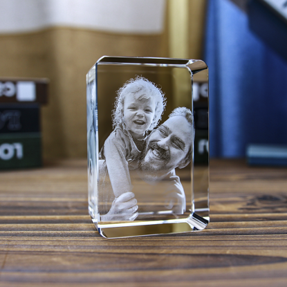 Picture of Custom Photo 3D Laser Crystal: Rounded Corner Portrait | Personalized 3D Photo Laser Crystal | Unique Gift for Birthday Wedding Christmas etc.