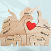 Picture of Custom Wooden Elephant Family Puzzle - Personalized Wooden Elephant Puzzle w/ Family Names - Family Keepsake Gift - Best Home Decor Gifts