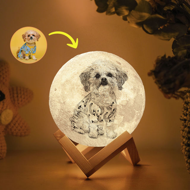 Picture of Magic 3D Personalized Photo Moon Lamp with Touch Control for Any Occasion (10cm-20cm) | Customized Moon Lamp With Photo & Text | Best Gifts Idea for Birthday, Christmas, Valentine's Day etc.