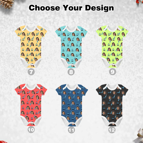 Picture of Customized baby clothing - Personalized avatar baby bodysuits - Customized short sleeve baby clothes - Beard tie elements