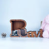Picture of Personalized Wooden Name Piggy Bank for Children - Hand Made Wooden Gift - Transparent Money Saving Box - Best Birthday and Christmas Gift