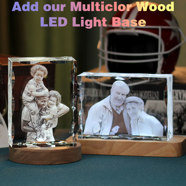 Picture of Custom Photo 3D Laser Crystal: Patterned Landscape | Personalized 3D Photo Laser Crystal | Unique Gift for Birthday Wedding Christmas etc.