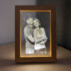 Picture of Custom Crystal Photo With Wooden Light Frame | Personalized Crystal Photo Frame | Unique Gift for Birthday, Wedding, Anniversary & Christmas etc.