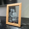 Picture of Custom Crystal Photo With Wooden Light Frame | Personalized Crystal Photo Frame | Unique Gift for Birthday, Wedding, Anniversary & Christmas etc.