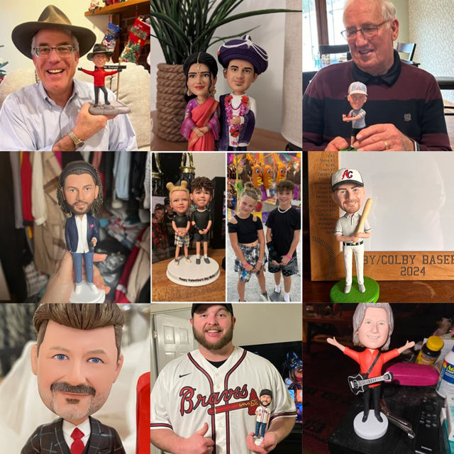 Picture of Custom Bobbleheads: Father's Day Gift Dad in Black | Personalized Bobbleheads for the Special Someone as a Unique Gift Idea｜Best Gift Idea for Birthday, Thanksgiving, Christmas etc.