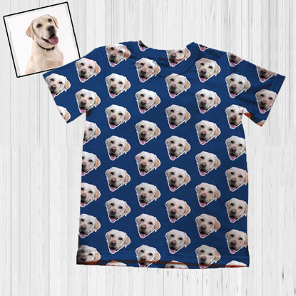 Picture of Custom Photo Short Sleeve T-shirt  - Personalized Pet Photo Gift Custom Face T-shirts