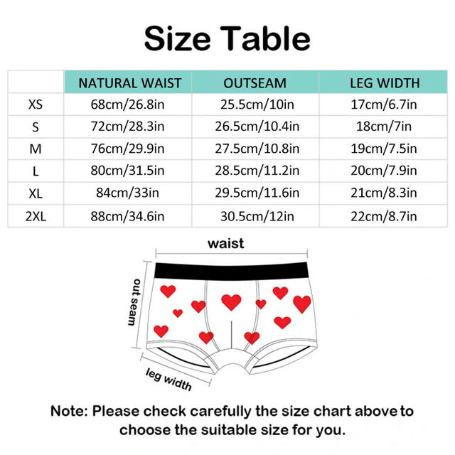 Picture of Custom Face Men's Boxer Briefs - Love Heart Style Underwear - Gift for Husband - Belt Text Boxer Briefs Gift