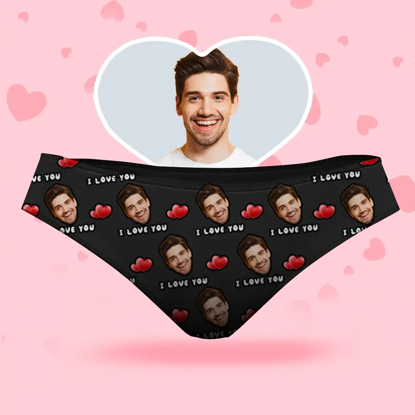 Picture of Custom Face Women's Panties - I Love You Style Underwear - Gifts for Wife and Girlfriend