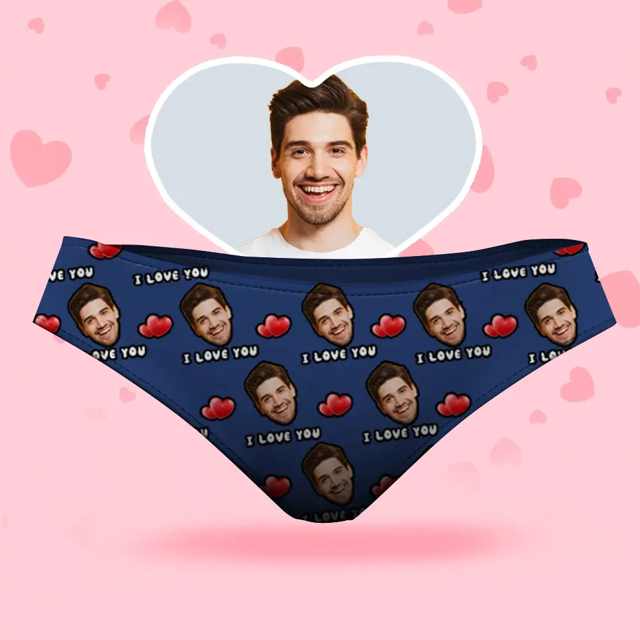 Picture of Custom Face Women's Panties - I Love You Style Underwear - Gifts for Wife and Girlfriend