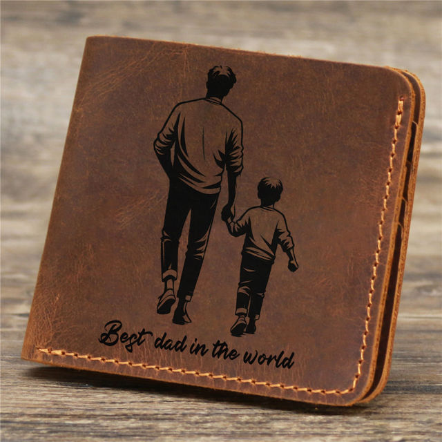 Picture of Custom Wallet for Men - Personalized Wallet for Loved One - Father's Day Birthday Gift