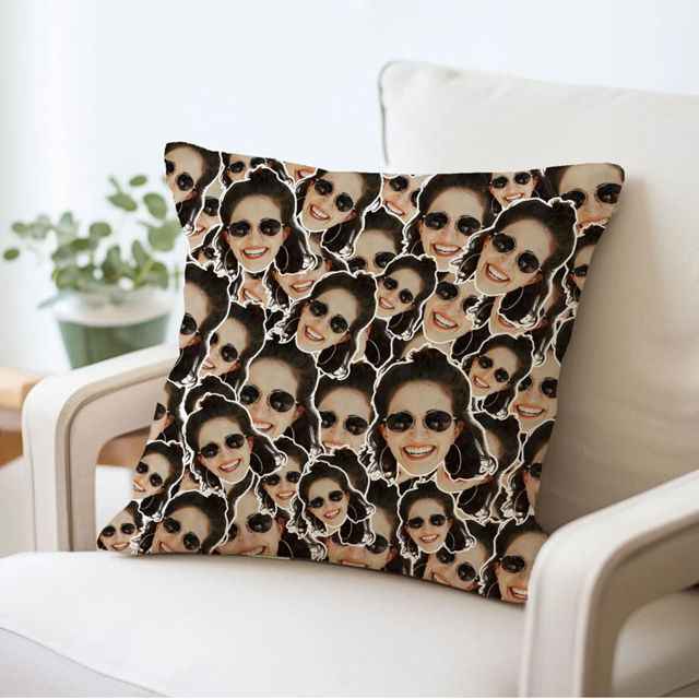 Picture of Personalized Face Pillowcase  - Pillowcase with Multiple Faces Styles - Housewarming Gift - Gift For Christmas or Birthday