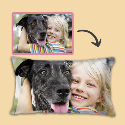 Picture of Personalized Rectangle Photo Pillowcase - Custom Pillow Case - Housewarming Gift