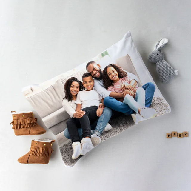 Picture of Personalized Rectangle Photo Pillowcase - Custom Pillow Case - Housewarming Gift