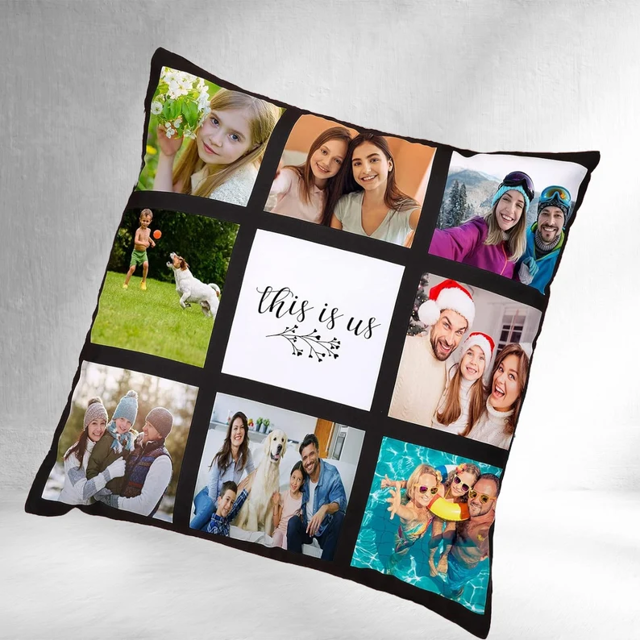 Picture of Personalized Photo Pillowcase  - Pillowcase With Multiple Photos -  Gift for Birthday or Valentine's Day