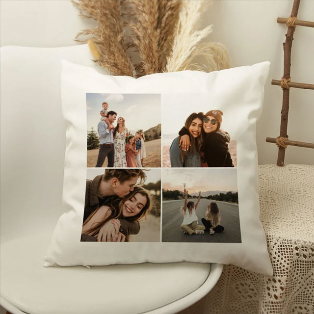 Picture of Personalized Photo Pillowcase  - Pillowcase With Multiple Photos -  Gift for Birthday or Valentine's Day