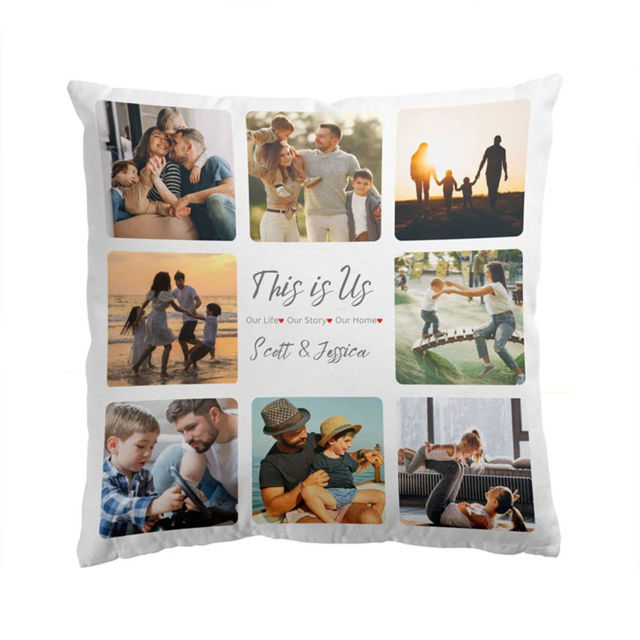 Picture of Personalized Photo Pillowcase  - Pillowcase With Multiple Photos -  Gift for Birthday or Valentine's Day