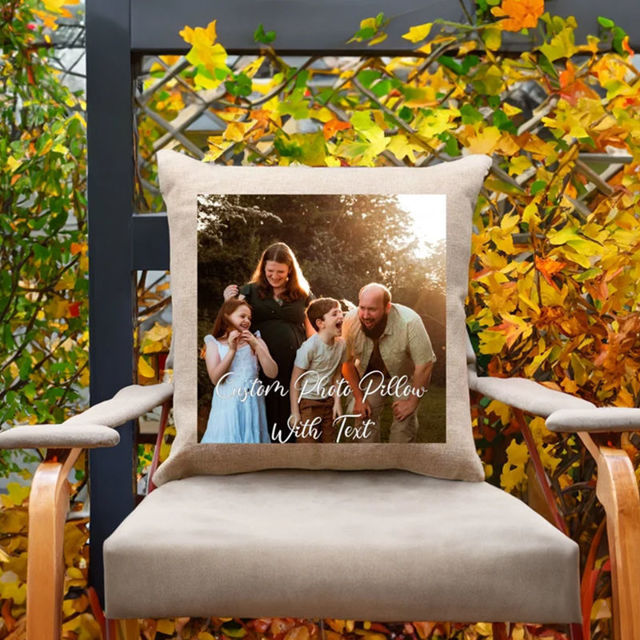 Picture of Personalized Square Photo Pillowcase  - Custom Pillow Case - Unique Gift for Christmas, Anniversary or Birthday