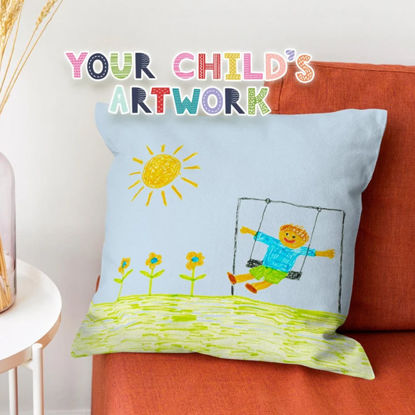 Picture of Personalized Kids Artwork Pillow Case  - Custom Pillow Case with Kids' drawing - Birthday Gift And Home Decor