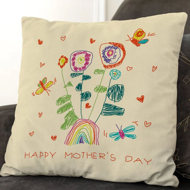 Picture of Personalized Kids Artwork Pillow Case  - Custom Pillow Case with Kids' drawing - Birthday Gift And Home Decor