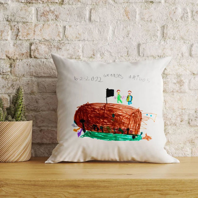 Picture of Personalized Kids Artwork Pillow Case  - Custom Pillow Case with Kids' drawing - Birthday Gift And Home Decor